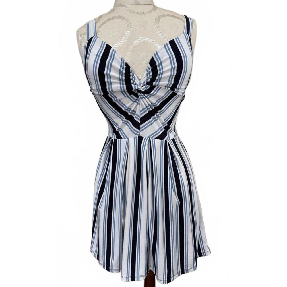 Derek Heart Sleeveless Striped Summer Dress with Smocked Back Size Small